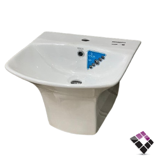 مغسلة خزف معلق EROS هندي موديل ساغا SAGA لون أبيض قطعة واحدة