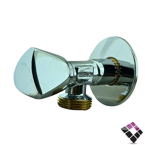 محبس زاوية لون كروم HAMBURG الماني سنة نحاس 1/2"×3/4"