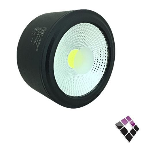 كشاف سلندر LED خارجي لطش HIGH STARS دائري 3" عدسة COB جرم أسود إضاءة أبيض 10W
