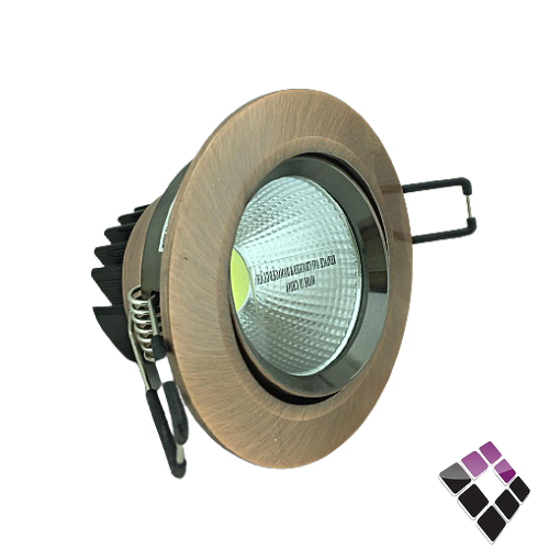 كشاف LED سبوت لايت متحرك داخلي إطار نحاسي إضاءة أبيض Down light***