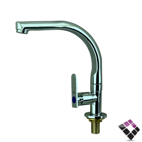 خلاط مجلى خط واحد بارد واقف شجرة 1/4 فتحة BATHROY ايطالي كروم رقبة عالية PRIME