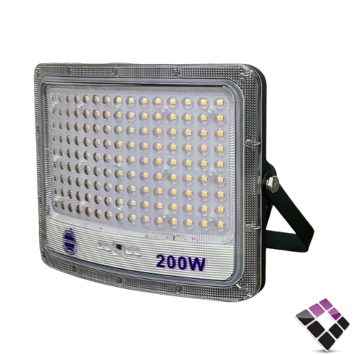 كشاف كوبس خارجي فلود LED على الطاقة الشمسية AL RAED AL ARABI الرائد مع ريموت 3 إضاءات 200W رقم RAC2102