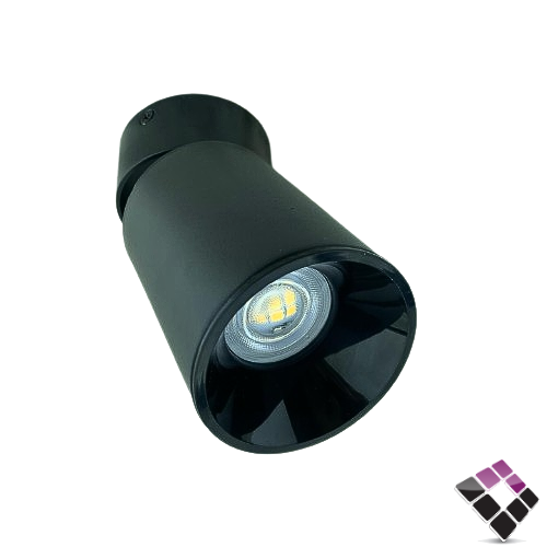 جرم سلندر المنيوم مفرد متحرك لمبة GU10-LED خارجي لطش همر HUMMER  جرم أسود دائري 7CM ×14CM رقم HU8014