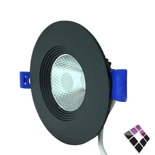 كشاف LED عدسة COB داخلي 2"×7سم AL RAED AL ARABI الرائد سعودي جرم أسود ثابت إضاءة 3000Kأصفر 7W