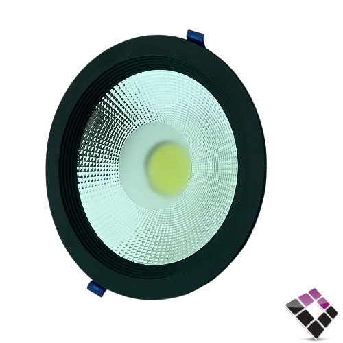 كشاف LED سبوت داخلي 8"× 20 سم TOPLR موديل كوب COB إضاءة 6500K أبيض جرم أسود 30W