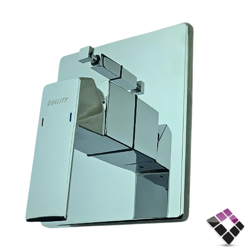 وجه غطاء خلاط مخفي مربع QUALITY صيني 2 خط مخرجين للماء لون كروم موديل قروهي رقم 96602/2