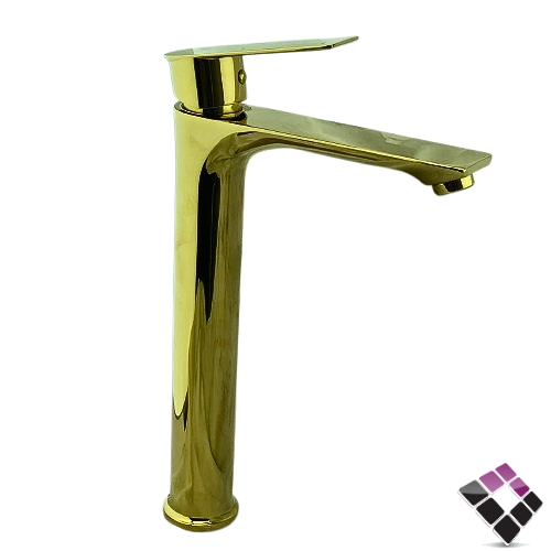 خلاط مغسلة اتمتك SCHMIDT/iMATRIX الماني مسكة مربعة لون ذهبي طويل 27 سم رقم 10008002G