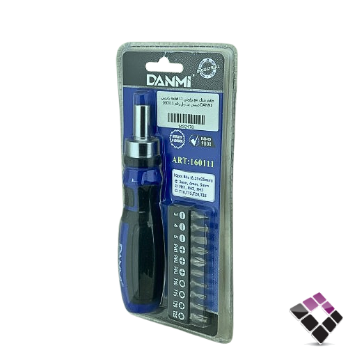 طقم مفك مع رؤوس 11 قطعة دانمي DANMI صيني يد ربل رقم 160111