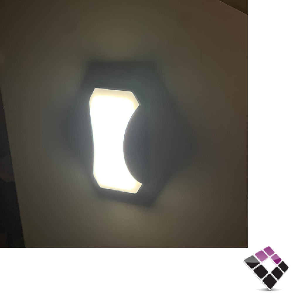 ابلك جداري LED خارجي بلاستيك  PLATO-PLUS مستطيل مخصر جرم أسود إضاءة 3000K أصفر 24W