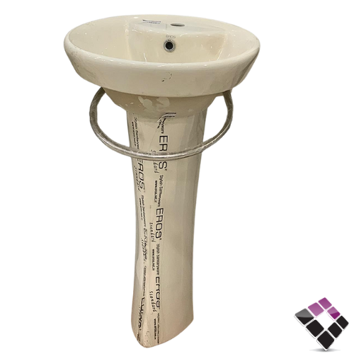 مغسلة هندي حوض + عمود دائري+علاقة مناشف كروم بيج SWAN **