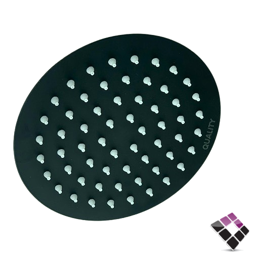طاسة دش مطري كوالتي QUALITY صيني مدورة استل SUS304 مطلي أسود + فتحات ربل 15×15