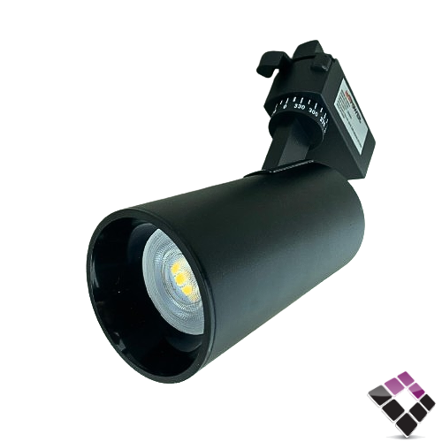 جرم كشاف المنيوم LED ترك لايت ديكور مجرى متحرك NEW POWER صيني جرم أسود + مشبك لمبة GU10 رقم 107345 بدون لمبة