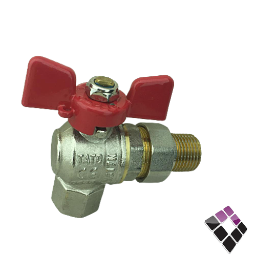 حنفية يد احمر فراشة + شدوصل + كوع TATO صينى 1/2"".