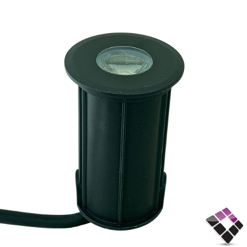 كشاف LED خارجي دفن أرضي معزول ضد الماء مدور أسود HAINZO اضاءة أصفر 5.2CM × 3W رقم GH-2207-3