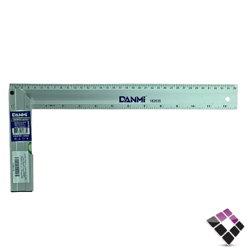 زاوية مسطرة قياس + ميزان دانمي DANMI صيني المنيوم مقاس 350ملم×35 سم رقم 182635