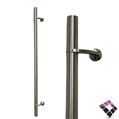 مسكة مقبض باب أستيل 304 طول 100 سم JEWEL جويل مقوسة لون فضي مطفي رقم SSPH199932*100-SSS304