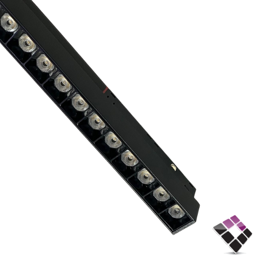 لينير مستطيل مجرى مغناطيس مجنتك موديل عيون ثابت NEW POWER جرم لون أسود 55CM إضاءة 4000K كريمي 30W رقم 103183