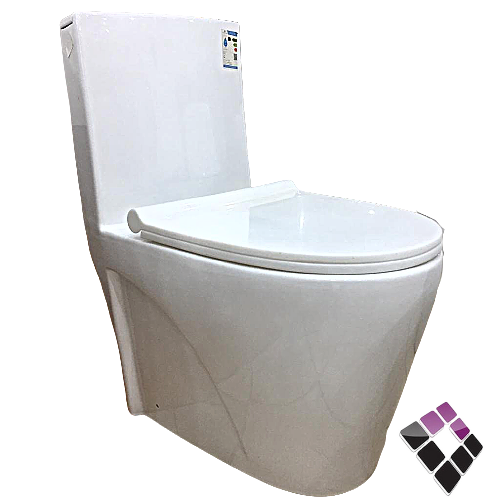 كرسي أفرنجى STYLO صينى أبيض بيضاوي ضغطتين مع غطاءهيدروليك 30سم رقم 104