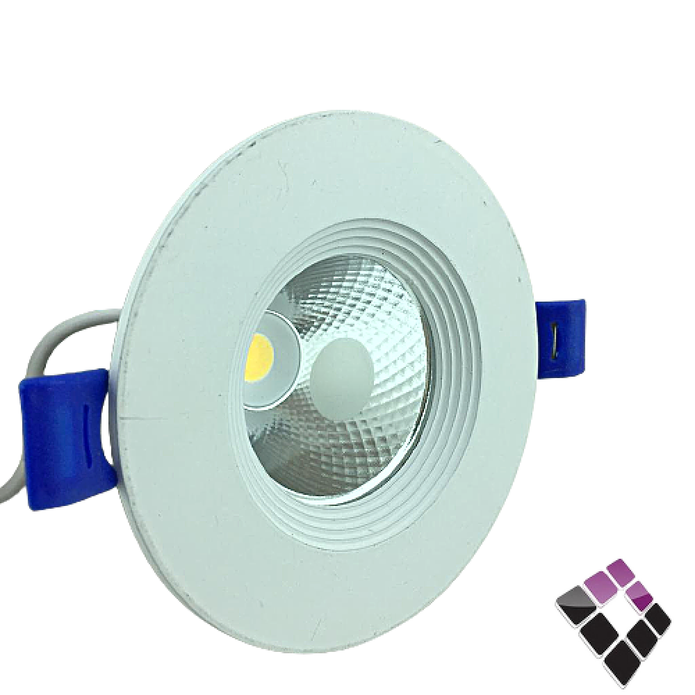 كشاف LED عدسة COB داخلي 2"×7سم AL RAED AL ARABI الرائد سعودي جرم ابيض ثابت إضاءة أبيض 7W