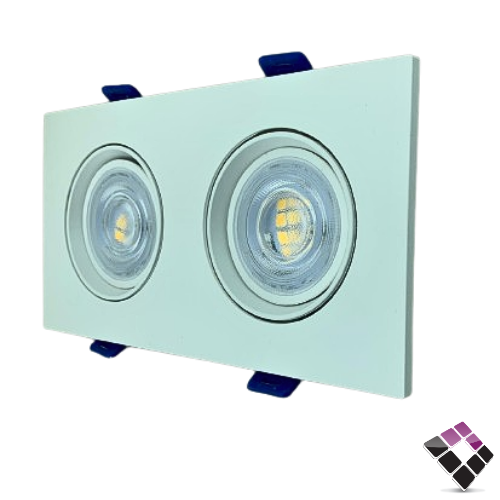 جرم سبوت لايت مربع مزدوج مانع توهج بلاستيك MOMaN صيني جرم خارجي أبيض داخلي أبيض مقاس 2"