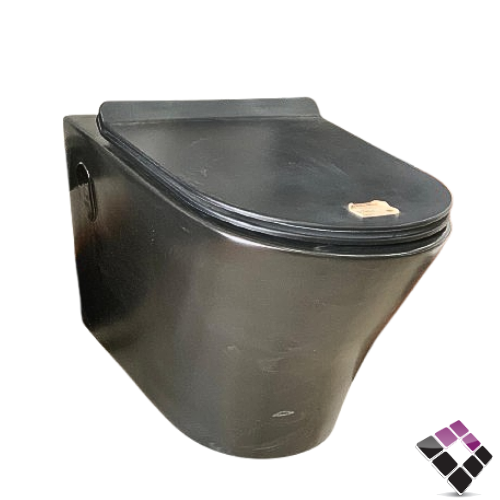 كرسي افرنجي معلق EROS هندي بيضاوي لون أسود موديل ريفا REVE BLACK غطاء فايبر هيدروليك رقم ERS44108UF