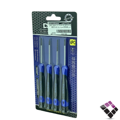 طقم مفك الكترونيات كهرباء رأس مغناطيس 4 قطع دانمي DANMI صيني يد ربل رقم 160174