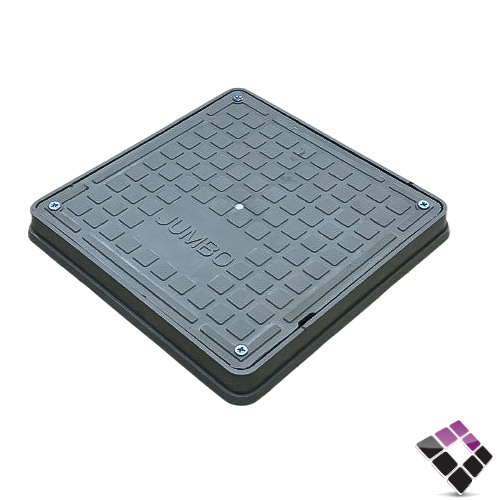 غطاء تفتيش بلاستك ثقيل جامبو مع براغي JUMBO اردني لون رمادي 30*30