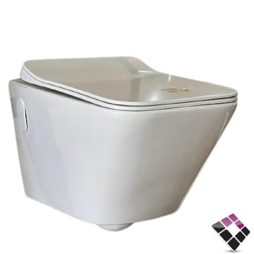 كرسي افرنجي معلق EROS هندي مربع لون أبيض موديل كلوفيس KLOVIS غطاء فايبر هيدروليك رقم ERS74016UF