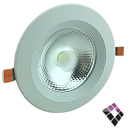 كشاف LED سبوت داخلي عدسة COB مزود بمبرد المنيوم NEW POWER  صيني إضاءة أبيض 16سم 6"×15W***