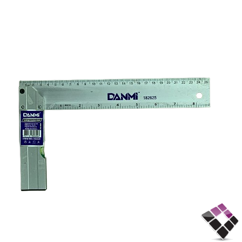 زاوية مسطرة قياس + ميزان دانمي DANMI صيني المنيوم مقاس 250ملم×25 سم رقم 182625