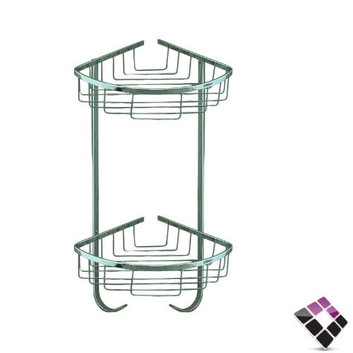 رف حمام زاوية شبك 2 دور ORISA لون كروم صيني رقم 60082