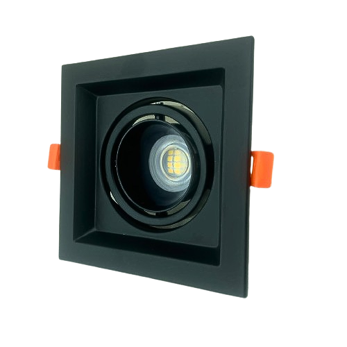 جرم سبوت مفرد مانع توهج مربع غاطس HAINZO جرم أسود كامل المقاس من الداخل 9CM من الخارج 13CM رقم GH003-1 بدون لمبة