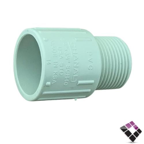 جلبة ذكر سن خارجي بلاستيك أبيض ضغط 40 شانيل 3/4"