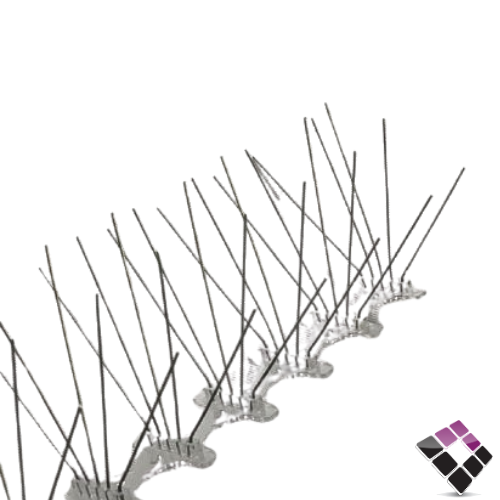 طارد طيور شوك كبير حديد 5 خط قاعدة بلاستيك مقاس 60 سم