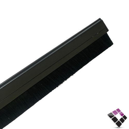 مانعة غبار للباب شعر ثقيل المنيوم ربيتال لون أسود طول 1 متر