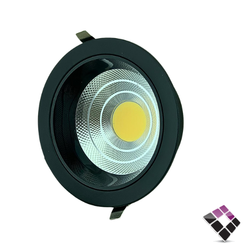 كشاف داخلي LED مانع توهج TOPLR عدسة COB إضاءة 7000K أبيض جرم أسود كامل مقاس 5"×24W