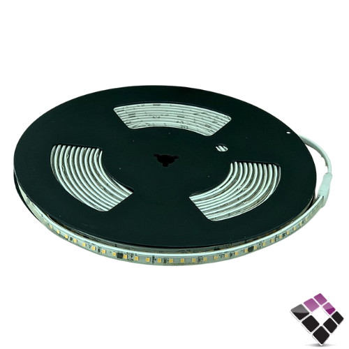 شريط زينة LED استريب STRIP عدسة SMD مباشر + شريط لاصق HAINZO قص كل 10سم 120لمبة 9W بالمتر إضاءة 3000K أصفر