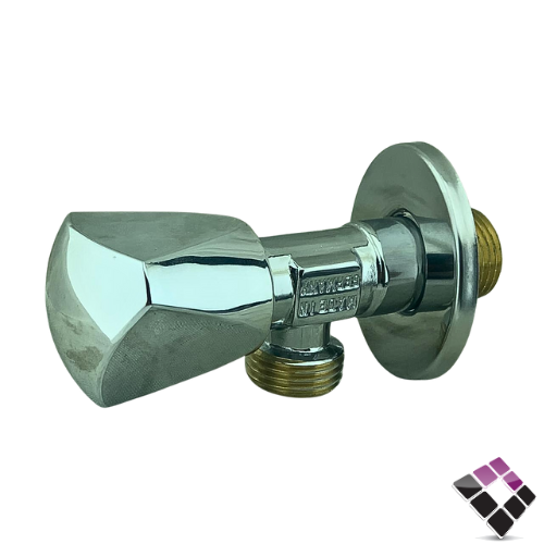 محبس زاوية GRAHO الماني موديل قروهي سنة نحاس لون كروم مقاس 1/2"×1/2" رقم 0035C