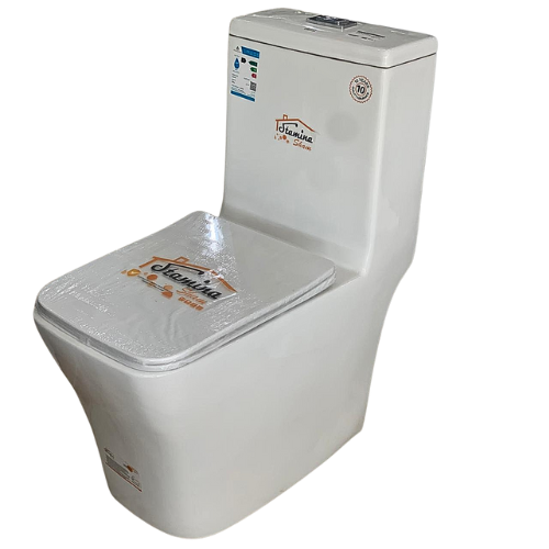 كرسى أفرنجى أرضي STAMINA صينى مربع لون أبيض غطاء فايبر هيدروليك 30 سم رقم 8288