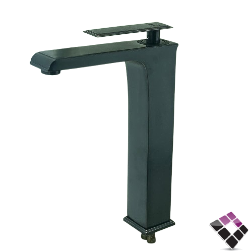 خلاط مغسلة 1 خرم شجرة اتمتك عالي 25 سم SILVER صيني لون أسود + نحاسي مربع رقم 10292001B