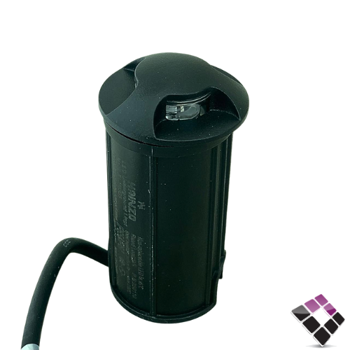 كشاف LED خارجي دفن أرضي معزول ضد الماء مدور أسود HAINZO اضاءة أصفر 3 أتجاهات 3.8CM × 1.5W رقم GH-2214