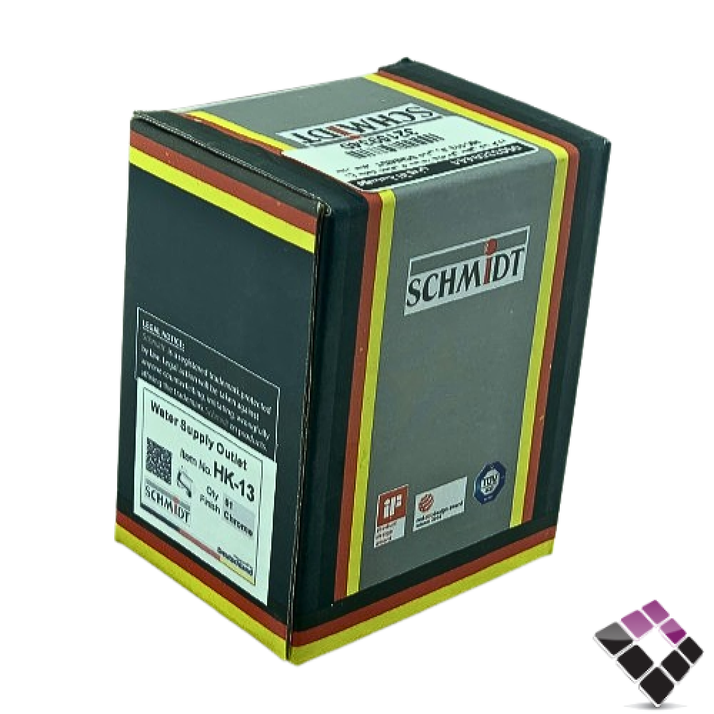 كوع مشبك شطاف + سماعة خلاط دفن مخفي لون كروم مدور صغير SCHMIDT الماني رقم HK-113