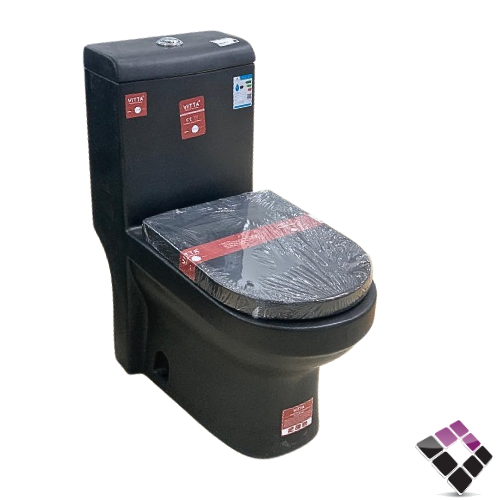 كرسي افرنجي ارضي VITTA صيني لون أسود موديل كومباك غطاء UF مقاس 25CM رقم 05