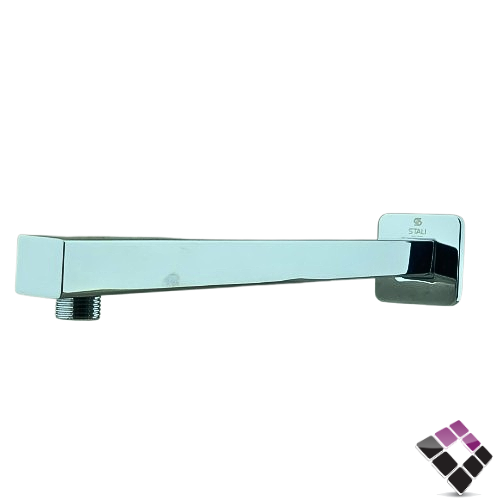 ماسورة ذراع جداري طاسة دش مطري للخلاط المخفي STALI الماني مربعة استل مطلي كروم مقاس 40 سم