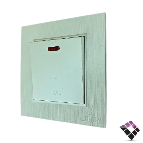 مفتاح مكيفLUXIFY صيني 7*7*45 أمبير لون لؤلؤي كامل T5327 رقم 25000067