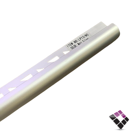 زاوية نهاية سيراميك المنيوم مبروم DAR صيني لون فضي مطفي مقاس 13 ملم كبير طول 2.70 متر رقم LP13