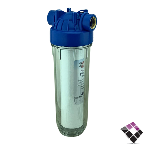 فلتر برادة شفاف مفرد TATO صيني سنة نحاس 3/4" مقاس 10"