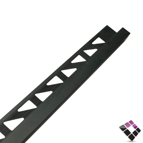 زاوية نهاية سيراميك المنيوم مربع مقفل DAR صيني لون أسود مقاس 12MM طول 2.70 متر رقم LT90-12*12-MB-00257