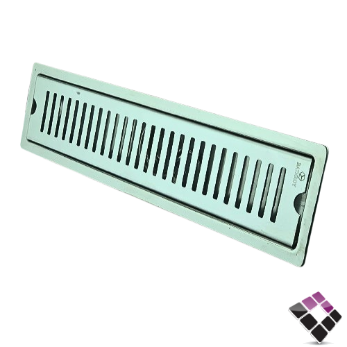 صفاية شبك عرض استيل SS304 لون كروم BATHROY  ايطالي مقاس 10×40 رقم 6702046