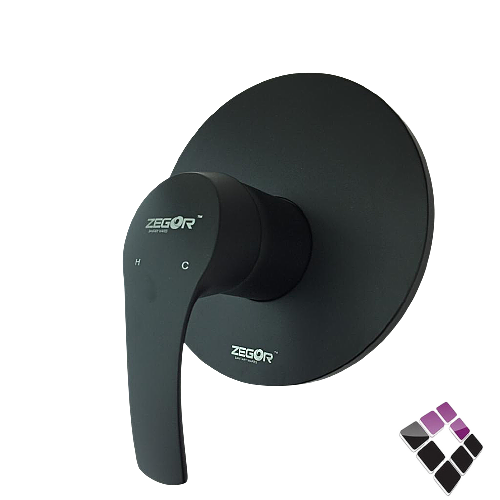 غطاء وجه خلاط مخفي ZEGR صيني1 خط مخرج واحد للماء لون أسود مطفي موديل قروهي يورو سمارت رقم WKP-C139YB